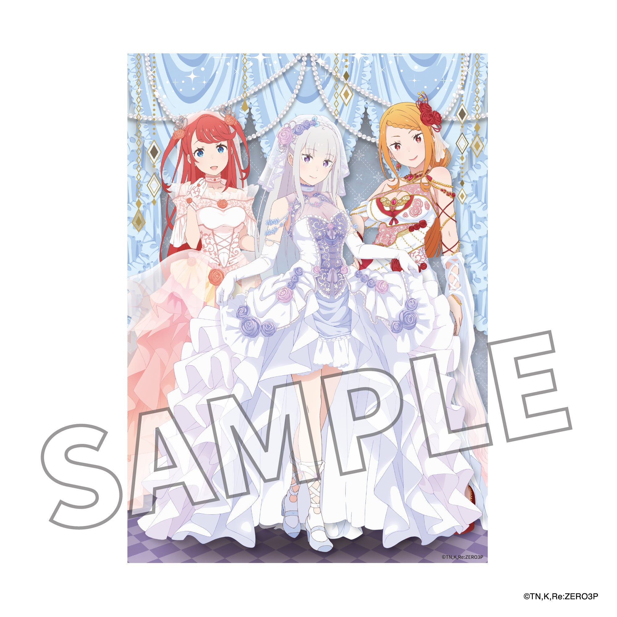 (Goods - Poster) Re:ZERO - Starting Life in Another World A3-Sized Clear Poster Wedding ver.