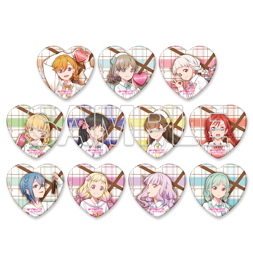 [※Blind](Goods - Badge) Love Live! Superstar!! Tradable Heart-shaped Tin Badge Ver. Valentine 2025