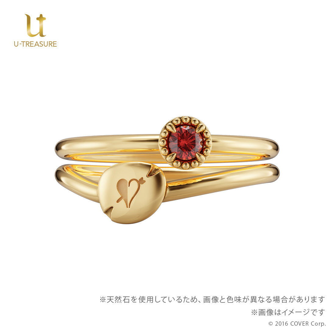 (Goods - Ring) hololive Houshou Marine Inspired Ring - Garnet (18K Yellow Gold){Bonus:Acrylic Stand+Message Card}