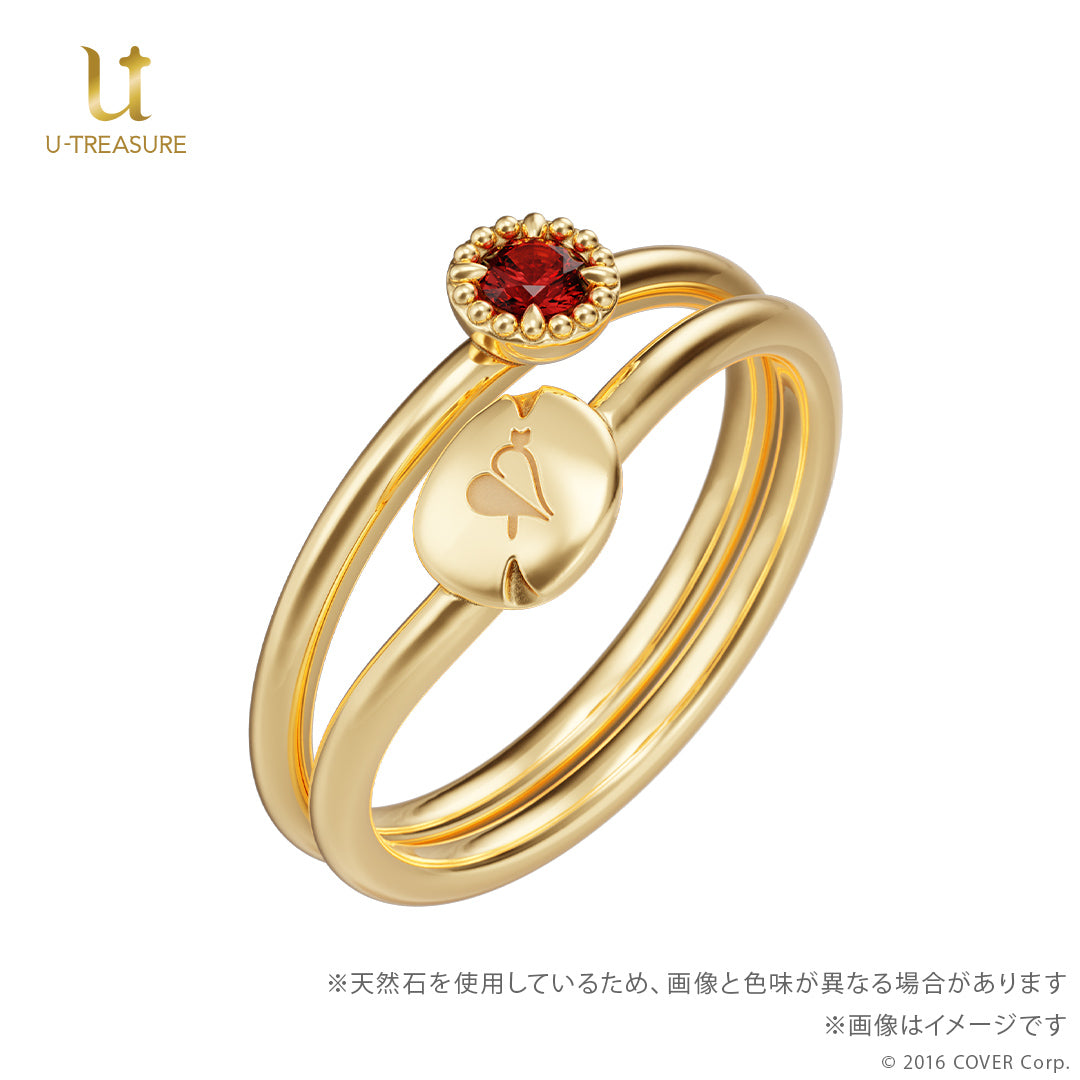 (Goods - Ring) hololive Houshou Marine Inspired Ring - Garnet (18K Yellow Gold){Bonus:Acrylic Stand+Message Card}