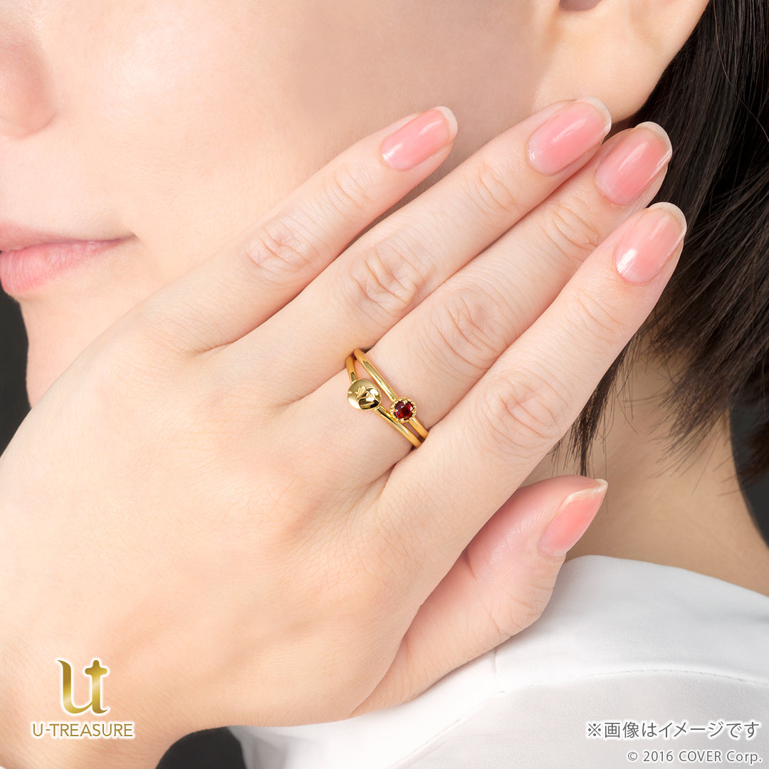 (Goods - Ring) hololive Houshou Marine Inspired Ring - Garnet (18K Yellow Gold){Bonus:Acrylic Stand+Message Card}