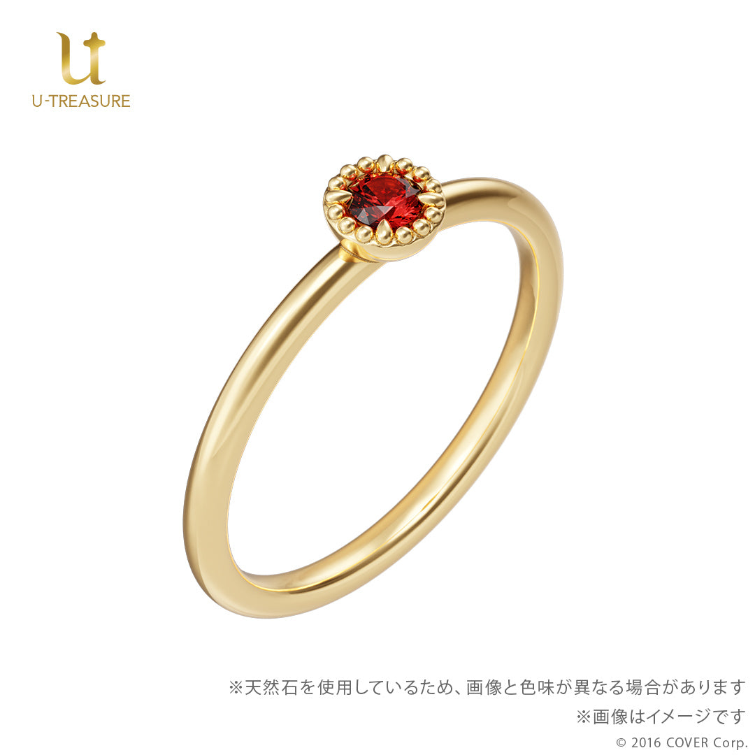 (Goods - Ring) hololive Houshou Marine Inspired Ring - Garnet (18K Yellow Gold){Bonus:Acrylic Stand+Message Card}