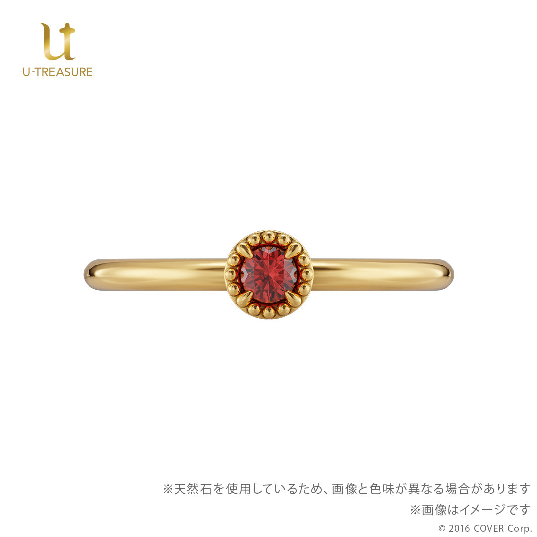 (Goods - Ring) hololive Houshou Marine Inspired Ring - Garnet (Silver, Yellow Gold Plated){Bonus:Art Card}