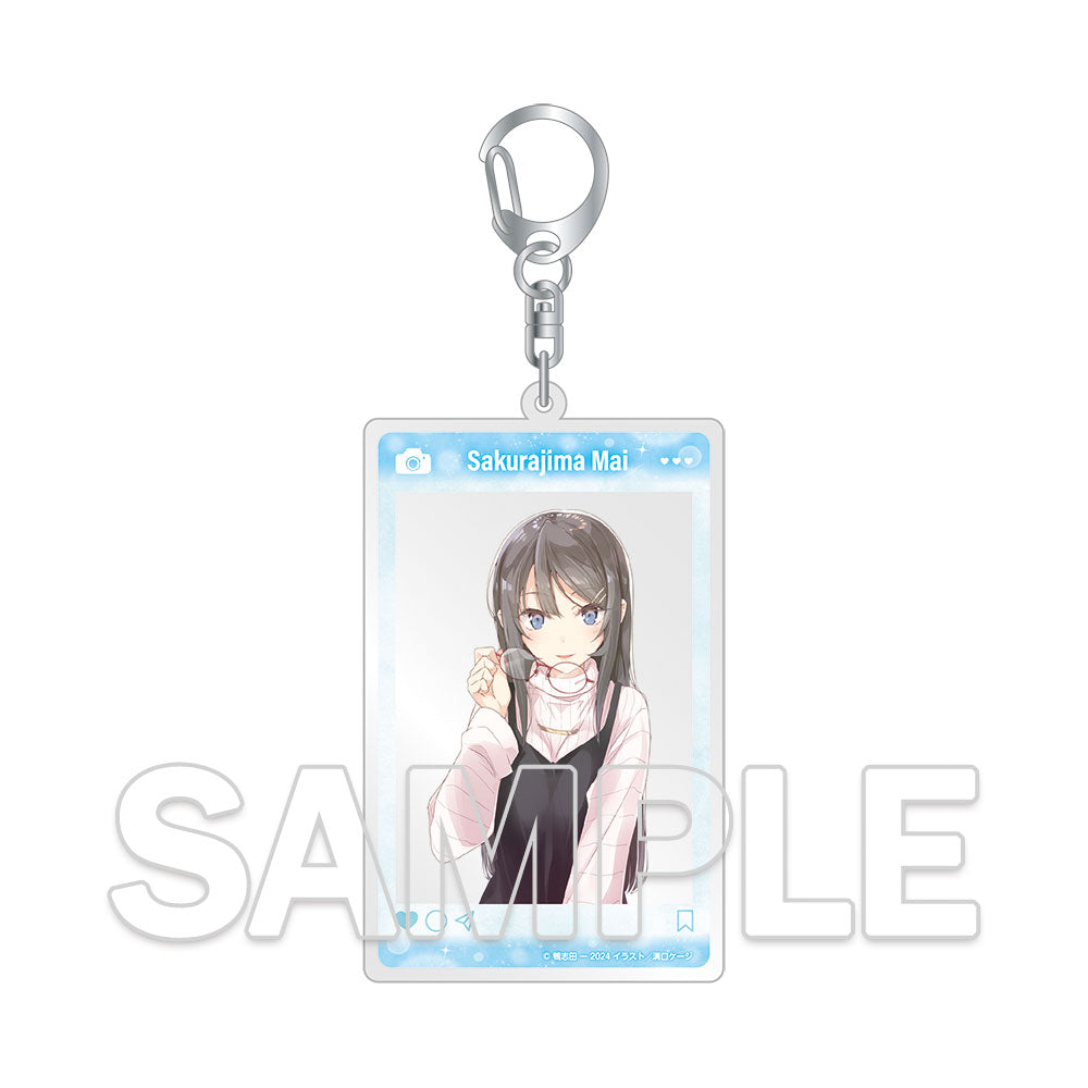 (Goods - Key Chain) Dengenki Bunko Rascal Does Not Dream Series 10th Anniversary Acrylic Keychains in Social Media Style Mai Sakurajima