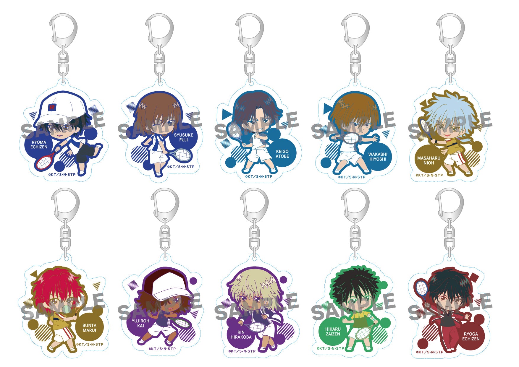 (1BOX=10)(Goods - Key Chain) THE PRINCE OF TENNIS Ⅱ 2.5 Chibi Sparkly Acrylic Keychain Collection Vol.1 Pack