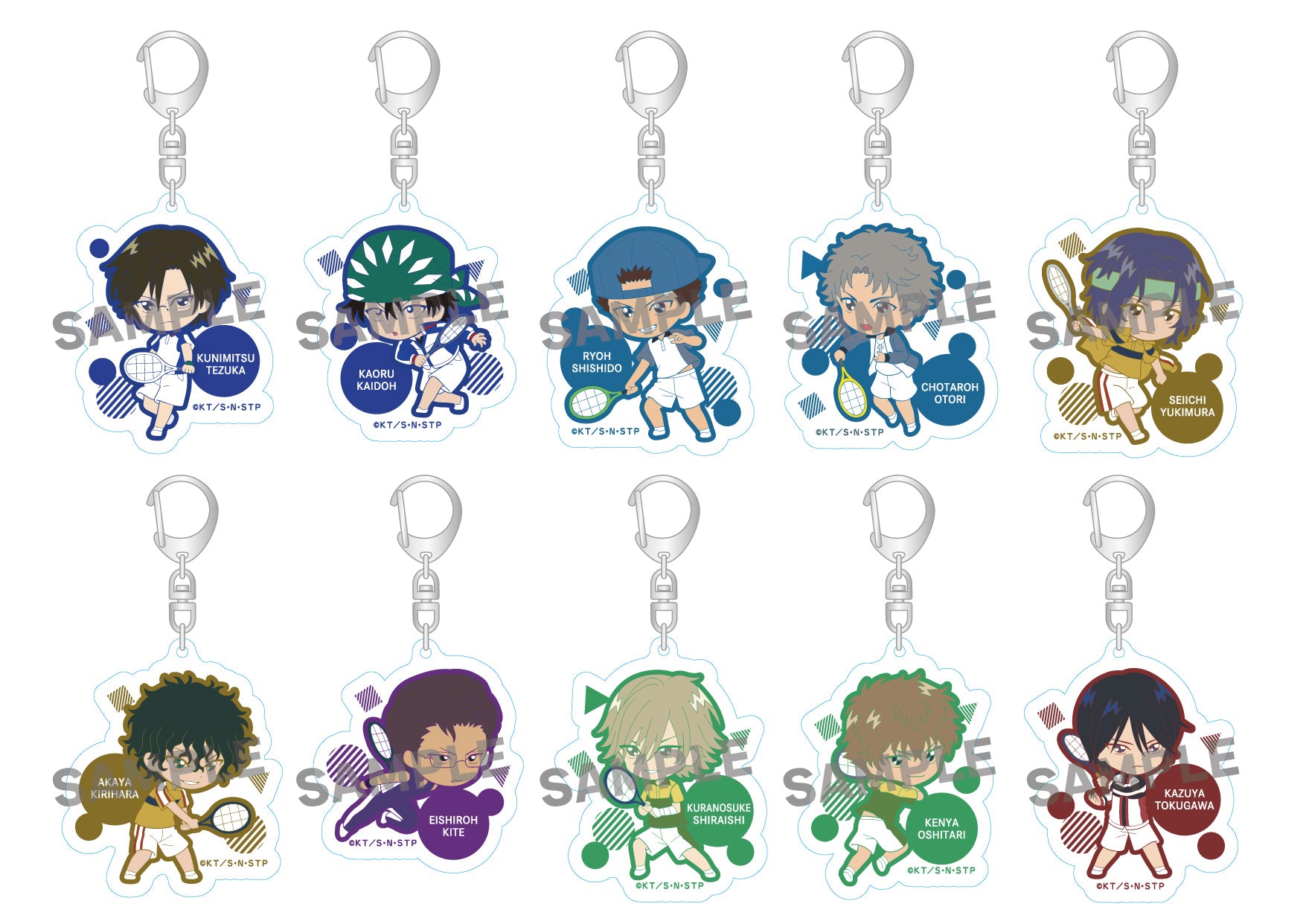 (1BOX=10)(Goods - Key Chain) THE PRINCE OF TENNIS Ⅱ 2.5 Chibi Sparkly Acrylic Keychain Collection Vol.2 Pack