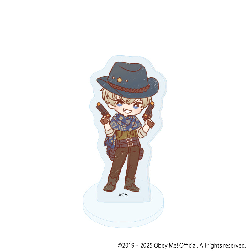 (1BOX=5)(Goods - Stand Pop) Obey Me! Nightbringer Acrylic Petit Stand 14 - Cowboy ver. (Retro Art)