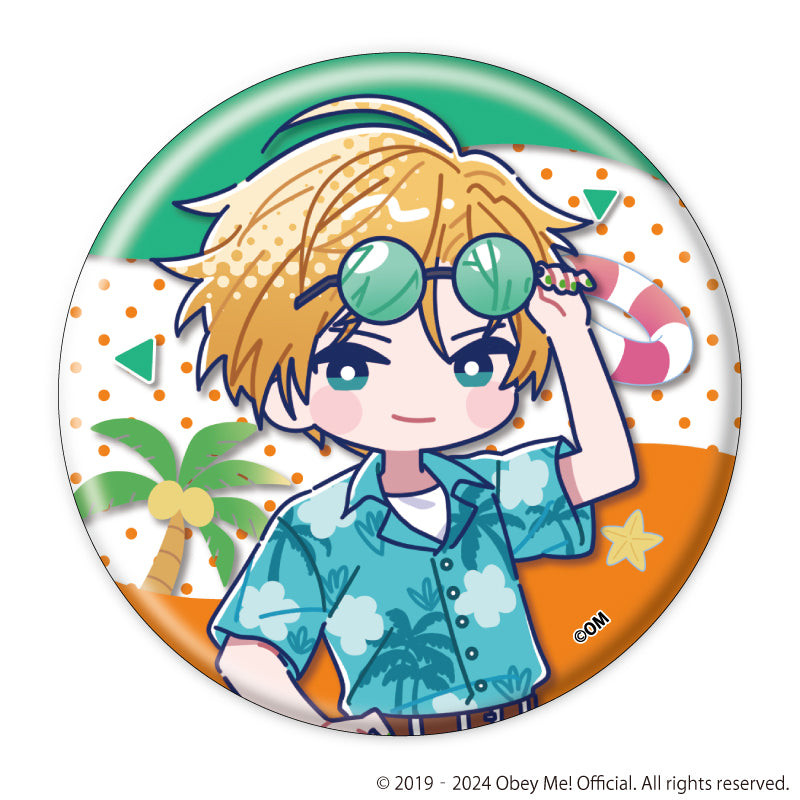 (1BOX=7)(Goods - Badge) Obey Me! Nightbringer Button Badge 15 - Aloha Ver. (Candy Art)