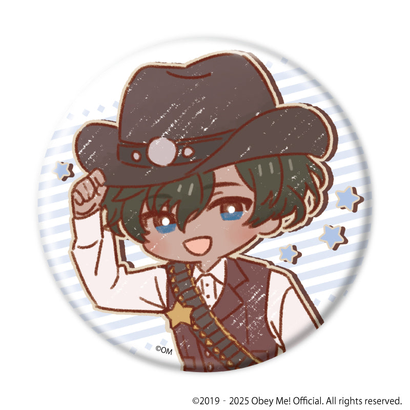 (1BOX=5)(Goods - Badge) Obey Me! Nightbringer Button Badge 20 - Cowboy ver. (Retro Art)