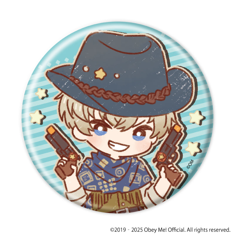 (1BOX=5)(Goods - Badge) Obey Me! Nightbringer Button Badge 20 - Cowboy ver. (Retro Art)