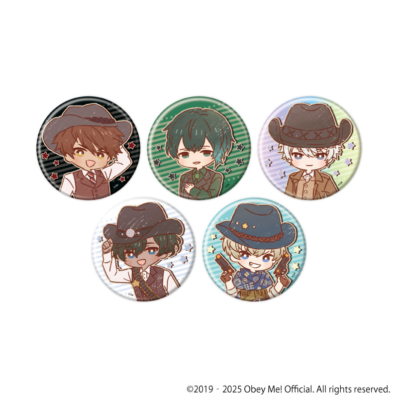 (1BOX=5)(Goods - Badge) Obey Me! Nightbringer Button Badge 20 - Cowboy ver. (Retro Art)