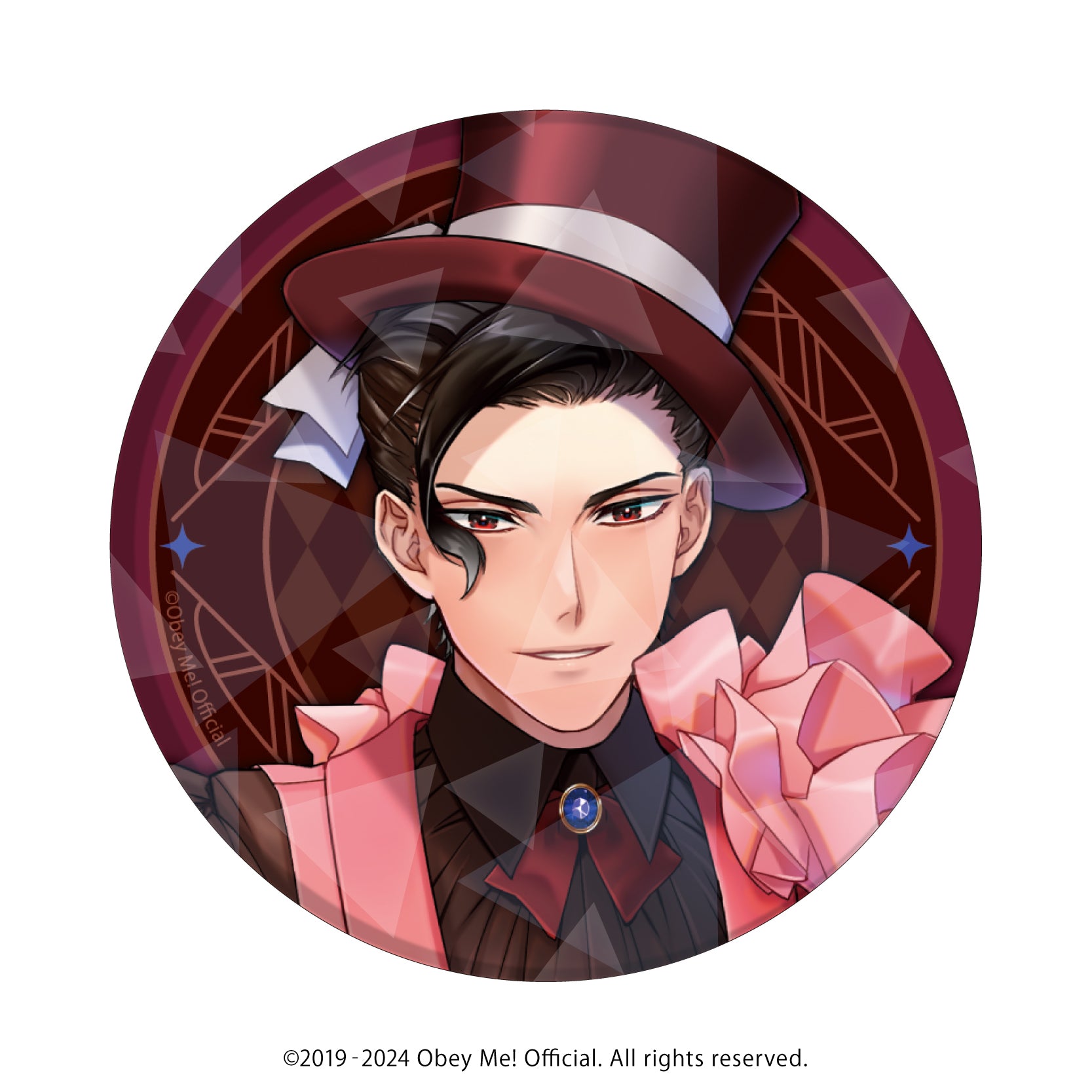 (1BOX=7)(Goods - Badge) Obey Me! Holographic Button Badge (65mm) 11 - Valentine Ver. (feat. Exclusive Art)