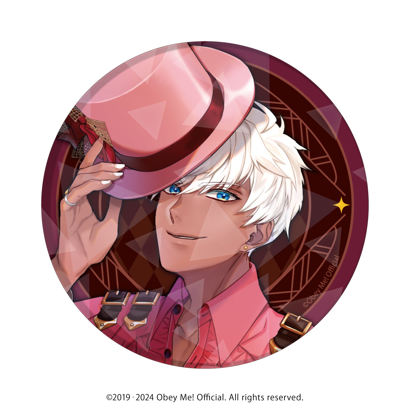 (1BOX=7)(Goods - Badge) Obey Me! Holographic Button Badge (65mm) 11 - Valentine Ver. (feat. Exclusive Art)