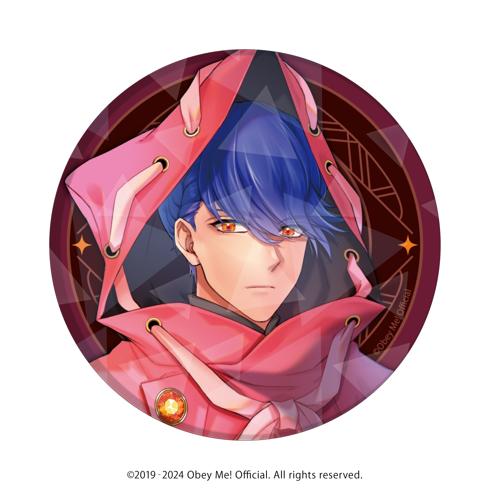 (1BOX=7)(Goods - Badge) Obey Me! Holographic Button Badge (65mm) 11 - Valentine Ver. (feat. Exclusive Art)