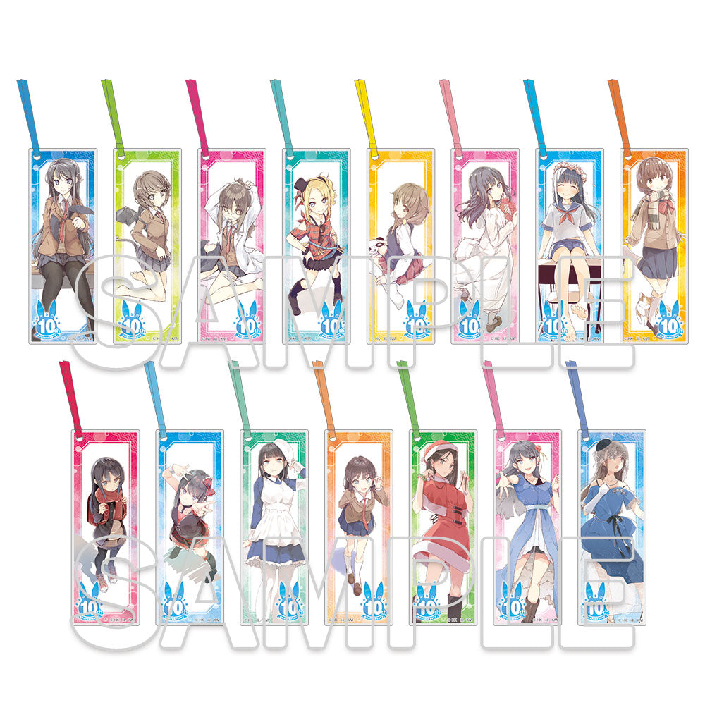 [※Blind](Goods - Key Chain) Dengenki Bunko Rascal Does Not Dream Series 10th Anniversary Tradable Acrylic Bookmark Keychain Cover Visual Ver.