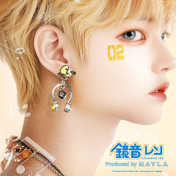 (Goods - Accessory) HATSUNE MIKU & KAGAMINE RIN/LEN ICONIQUE EAR OBJET - HEADPHONE [Kagamine Rin Len/Clip-On Earring]