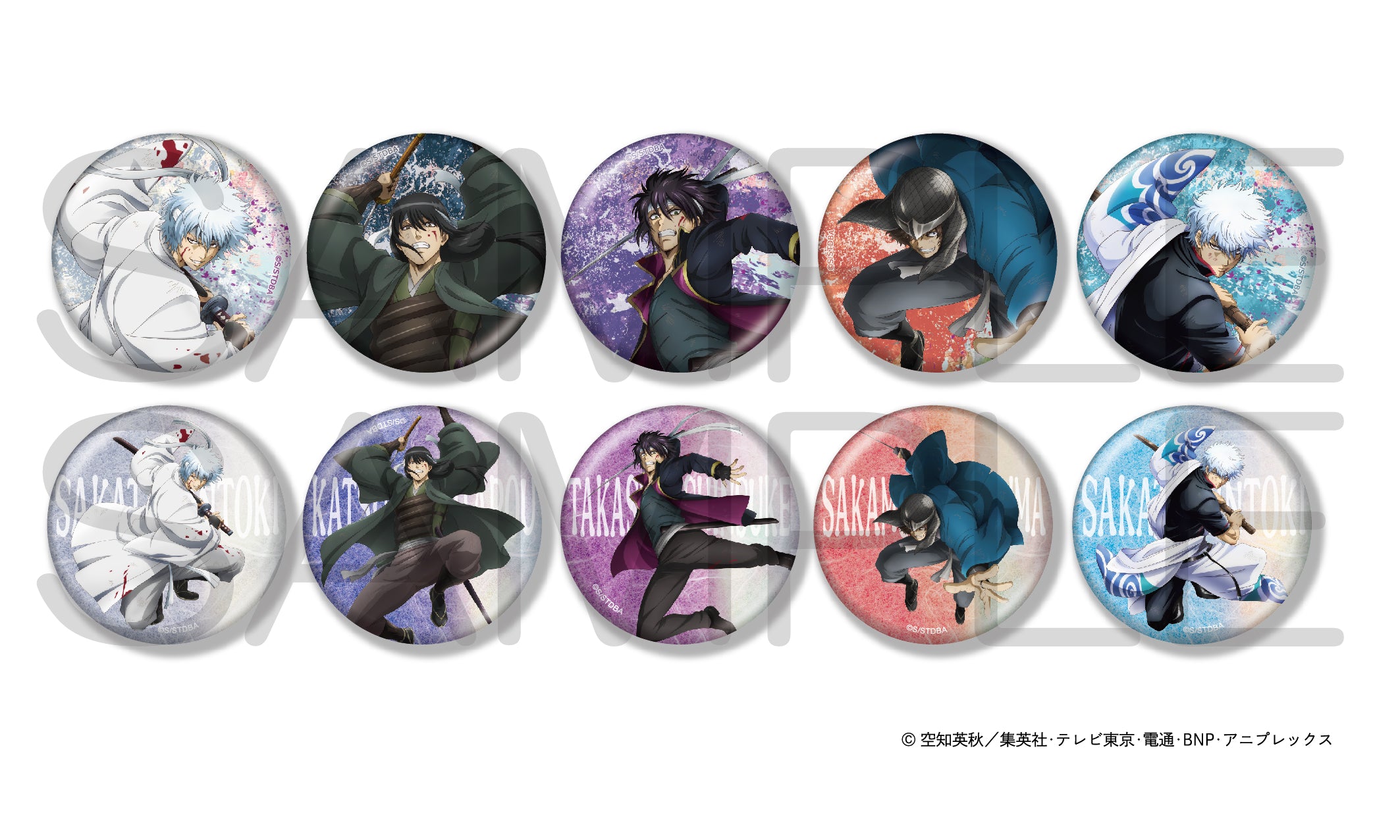 (1BOX=10)(Goods - Badge) Gintama Glimmering Tin Badge Collection - Combat Ver. PACK [Jump Festa 2025]