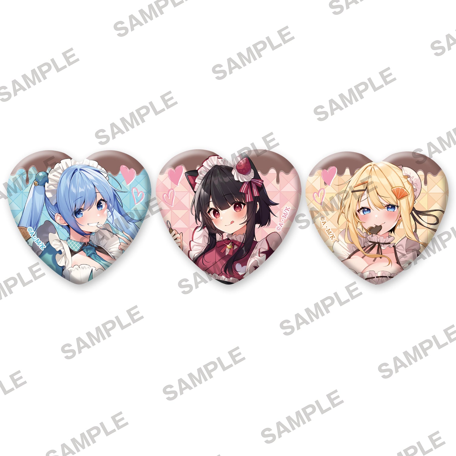 (Goods - Badge) KonoSuba: God’s Blessing on This Wonderful World! Valentine Fair Newly Drawn Heart-shaped Tin Badge Set