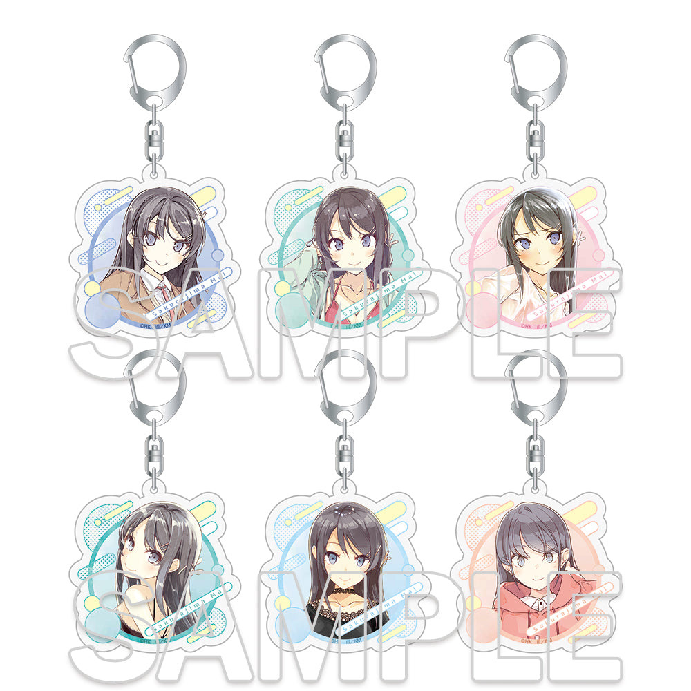 [※Blind](Goods - Key Chain) Dengenki Bunko Rascal Does Not Dream Series 10th Anniversary Tradable Acrylic Keychains ~Full of Mai Sakurajima~