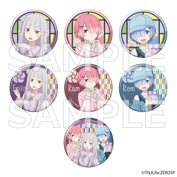 (1BOX=7)(Goods - Badge) Re:ZERO -Starting Life in Another World- Tradable Tin Badges Kyoto Trip ver.  [KYOMAF 2024]