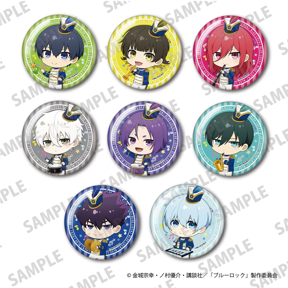 (1BOX=8)(Goods -Badge ) TV Anime Blue Lock Tradable Glimmering Tin Badge Marching Band Ver. Pack