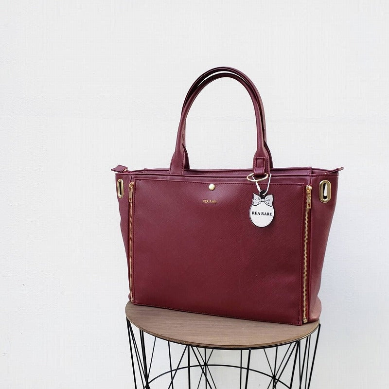 (Goods - Itabag) Non-Character Original Clear Reversible Tote Bag Bordeaux [REA RARE]