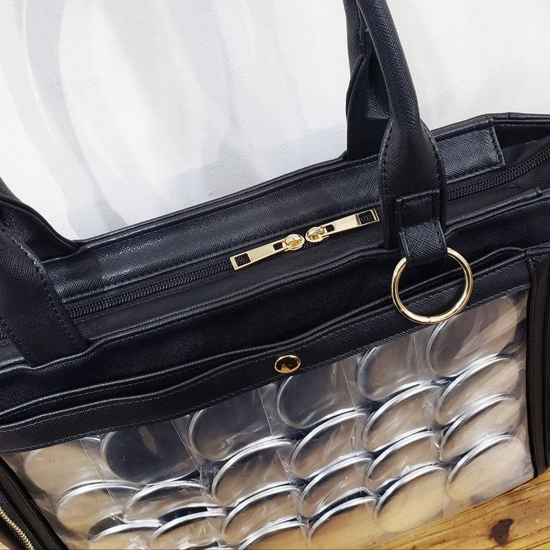 (Goods - Itabag) Non-Character Original Clear Reversible Msize Tote Bag Black [REA RARE]