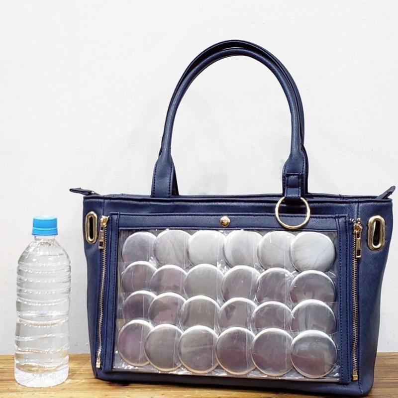 (Goods - Itabag) Non-Character Original Clear Reversible Msize Tote Bag Navy [REA RARE]