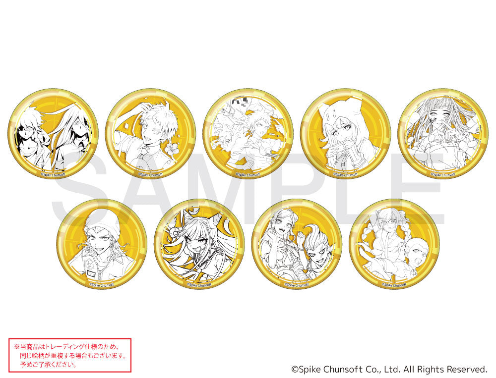 [※Blind](Goods - Badge) Danganronpa 2: Goodbye Despair x mixx garden Trading Metallic Button Badge (Line Art)