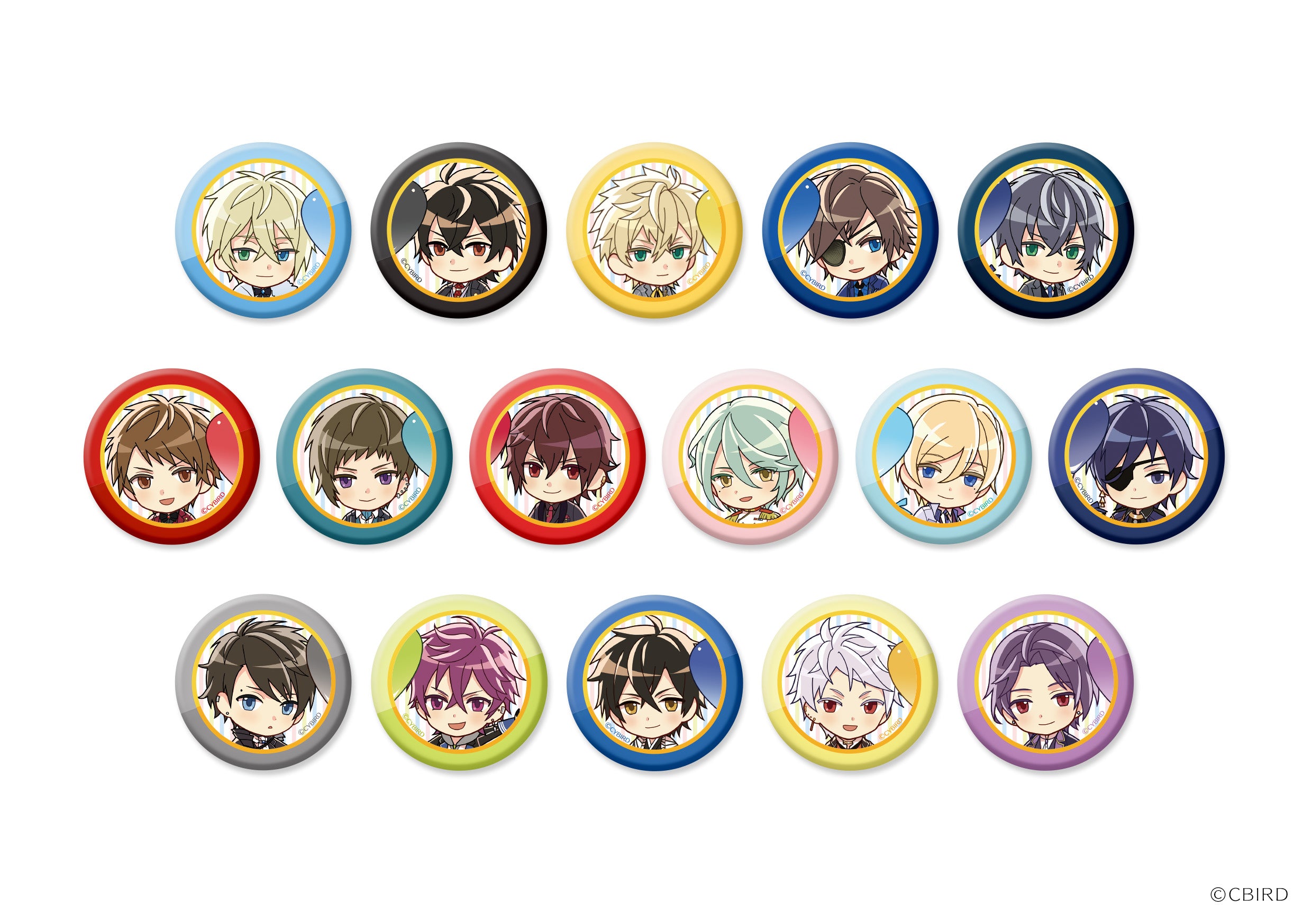 [※Blind Box](Goods) Ikemen Series Chibi Trading Button Badge - Top Ikemen Boyfriend 2017 Finalist Commemoration Ver. Animate International