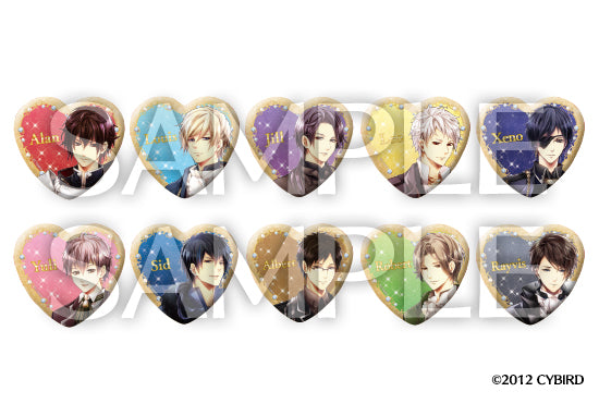 [※Blind Box] (Goods) Midnight Cinderella: Ikemen Royal Romances Heart-shaped Trading Button Badge Animate International